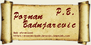 Poznan Badnjarević vizit kartica